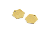 Pirinç Altıgen Tılsım, 1 Delikli 12 Ham Pirinç Altıgen Tılsım (11x12x1mm) A3945