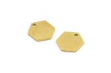 Pirinç Altıgen Tılsım, 1 Delikli 12 Ham Pirinç Altıgen Tılsım (11x12x1mm) A3945