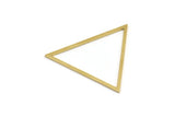 Brass Triangle Charm, 10 Raw Brass Triangle Ring Charms (39x35x1mm) A4031