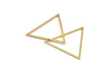 Brass Triangle Charm, 10 Raw Brass Triangle Ring Charms (39x35x1mm) A4031