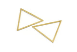 Brass Triangle Charm, 10 Raw Brass Triangle Ring Charms (39x35x1mm) A4031
