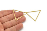 Brass Triangle Charm, 10 Raw Brass Triangle Ring Charms (39x35x1mm) A4031