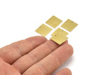 Brass Square Charm, 12 Raw Brass Square Charms With 1 Hole (14x0.80mm) A4032