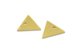 Brass Triangle Charm, 12 Raw Brass Triangle Charms With 1 Hole (15x13x1mm) A4025