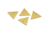 Brass Triangle Charm, 12 Raw Brass Triangle Charms With 1 Hole (15x13x1mm) A4025