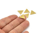 Brass Triangle Charm, 12 Raw Brass Triangle Charms With 1 Hole (15x13x1mm) A4025