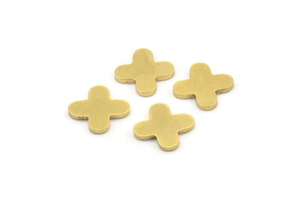 Brass Blank, 12 Raw Brass Plus Shape Stamping Blank (10x1.2mm) A4024