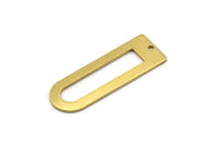 D Shape Rings - 12 Raw Brass D Shape Connectors With 1 Hole, Rings  (37x13x1mm) BS 1927
