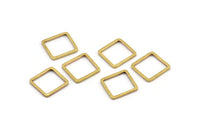 50 Raw Brass Square Connectors (10x0.80mm) Bs-1116