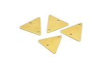 Triangle Brass Connector, 50 Raw Brass Triangle Charms With 2 Holes (12x14mm) A0016