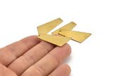 Pirinç Trapez Tılsım, 1 Delikli 8 Ham Pirinç Trapez Tılsım, Küpeler, Bulgular (34x16x7x1mm) D1045