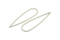 Silver Drop Charm, 12 Silver Tone Drop Connectors, Findings (52x15x1mm) D1303