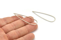 Silver Drop Charm, 12 Silver Tone Drop Connectors, Findings (52x15x1mm) D1303