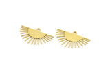 Brass Sun Charm, 12 Raw Brass Sunshine Charms With 1 Loop, Pendants, Findings (15x24x0.60mm) A4051