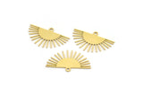 Brass Sun Charm, 12 Raw Brass Sunshine Charms With 1 Loop, Pendants, Findings (15x24x0.60mm) A4051