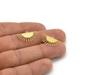 Brass Sun Charm, 12 Raw Brass Sunshine Charms With 1 Loop, Pendants, Findings (15x24x0.60mm) A4051