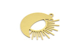 Brass Moon Charm, 10 Raw Brass Crescent Moon And Sun Shaped Charms With 1 Loop (23x23x0.60mm) A4048