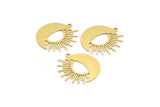 Brass Moon Charm, 10 Raw Brass Crescent Moon And Sun Shaped Charms With 1 Loop (23x23x0.60mm) A4048