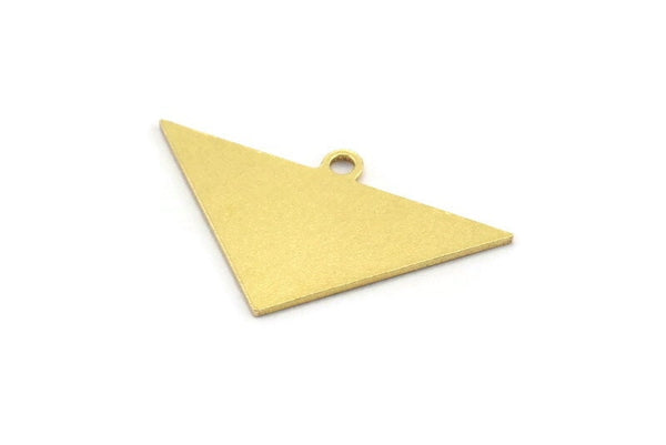 Brass Triangle Charm, 12 Raw Brass Triangle Charms With 1 Loop, Brass Pendants, Stamping Tags (14x23x0.60mm) A4037