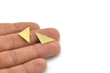 Brass Triangle Charm, 12 Raw Brass Triangle Charms With 1 Loop, Brass Pendants, Stamping Tags (14x23x0.60mm) A4037