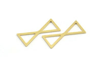 Brass Ethnic Charm, 12 Raw Brass Ethnic Motif Charms, Earring Charms, Connectors (29x13x1mm) A4049