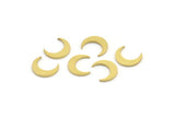 Brass Moon Blank, 50 Raw Brass Crescent Moon Shaped Blanks, Findings (11x3x1mm) A4053