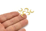 Brass Moon Blank, 50 Raw Brass Crescent Moon Shaped Blanks, Findings (11x3x1mm) A4053