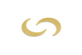 Brass Moon Blank, 24 Raw Brass Crescent Moon Shaped Blanks, Findings (16x3.5x0.60mm) A4007