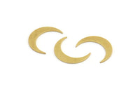 Brass Moon Blank, 24 Raw Brass Crescent Moon Shaped Blanks, Findings (18x4x0.60mm) A4008