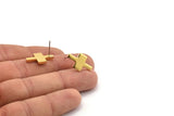 Brass T Earring, 8 Raw Brass T Shape Stud Earrings, Findings (20x12x2mm) D982 A1226