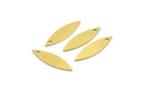 Brass Marquise Charm, 12 Raw Brass Marquise Charms With 1 Hole (25x7x0.80mm) A4042