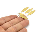 Brass Marquise Charm, 12 Raw Brass Marquise Charms With 1 Hole (25x7x0.80mm) A4042