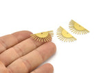 Brass Sun Charm, 12 Raw Brass Sun Charms With 1 Hole, Findings (28x14x0.60mm) A4055