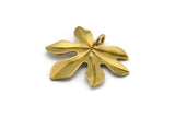 Brass Leaf Pendant, 6 Raw Brass Leaf Pendants, Charms, Earrings, Findings (26x22x1.8mm) BS 2209