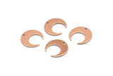 Rose Gold Moon Charms, 12 Rose Gold Plated Brass Crescent Moon Charms With 1 Hole, Pendants, Earrings (14x13.5x5x0.8mm) BS 2364 Q0488
