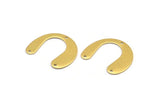 Brass Geometric Charm, 24 Raw Brass U Shaped Pendants With 3 Holes, Charms, Findings (20x24.5x0.50mm) E052