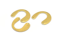 Brass Geometric Charm, 24 Raw Brass U Shaped Pendants With 3 Holes, Charms, Findings (20x24.5x0.50mm) E052