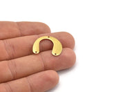 Brass Geometric Charm, 24 Raw Brass U Shaped Pendants With 3 Holes, Charms, Findings (20x24.5x0.50mm) E052