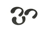 Black Geometric Charm, 12 Oxidized Black Brass U Shaped Pendants With 3 Holes, Charms, Findings (20x24.5x0.50mm) E052 S937