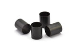 Black Tube Beads - 3 Oxidized Brass Tubes (20x25mm) Bs 1493 S017