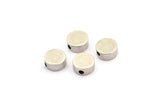 Silver Spacer Beads, 12 Antique Silver Plated Brass Spacer Connectors, Round Beads (8x3.6mm) D0210