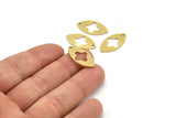 Pirinç Markiz Tılsımı, 12 Ham Pirinç ve Desenli Markiz Şekilli Tılsımlar, 1 Delik, Bağlantı Parçaları, Boşluklar (23x12x1mm) A4044