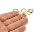 Brass Round Charm, 24 Raw Brass Hexagon Shaped Round Charms, Charm Pendants (15x1mm) A4061