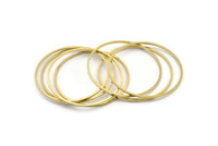 41.5mm Circle Connectors, 12 Raw Brass Circle Connectors (41.5x1x1mm) A4067