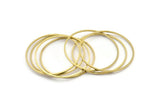 41.5mm Circle Connectors, 12 Raw Brass Circle Connectors (41.5x1x1mm) A4067