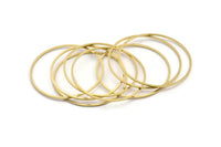 44mm Circle Connectors, 12 Raw Brass Circle Connectors (44x1x1mm) A4068