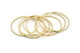 44mm Circle Connectors, 12 Raw Brass Circle Connectors (44x1x1mm) A4068
