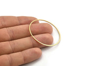 44mm Circle Connectors, 12 Raw Brass Circle Connectors (44x1x1mm) A4068