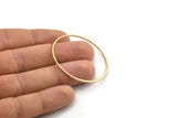 44mm Circle Connectors, 12 Raw Brass Circle Connectors (44x1x1mm) A4068