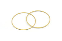 46mm Circle Connectors, 12 Raw Brass Circle Connectors (46x1x1mm) A4073